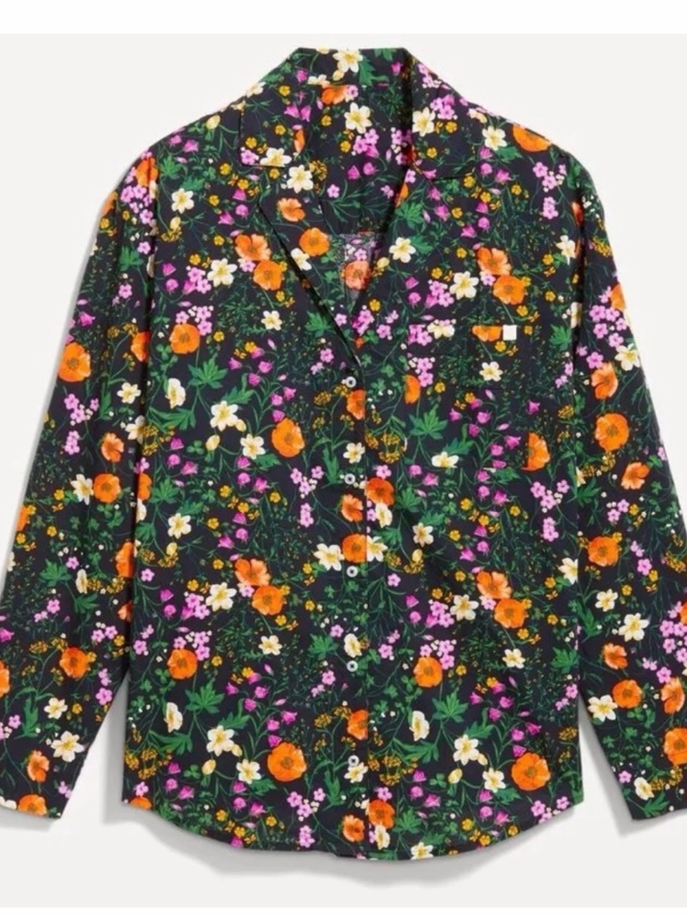 Old Navy Dark Floral Cotton Button Down Shirt Size 2X